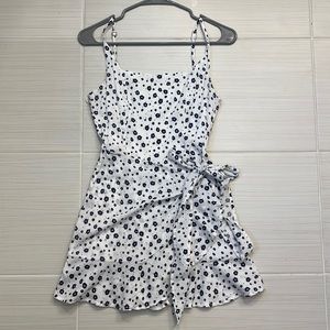 Princess Polly - Show You Love Mini Dress Ruffle Floral White Blue